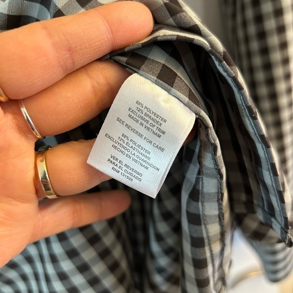 RUGBY stretch mens long sleeve button down shirt in black & gray. Sz Medium F1 - Picture 4 of 8